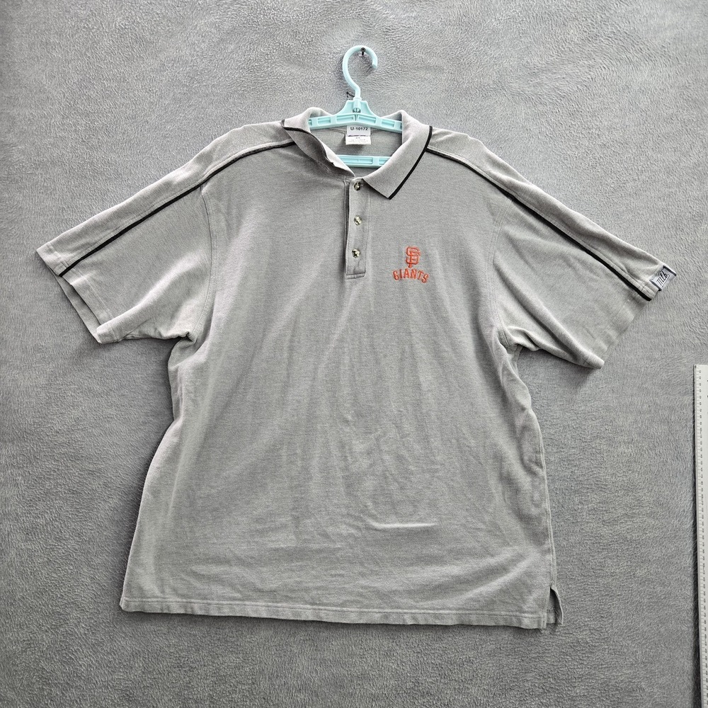 VINTAGE San Francisco Giants Men Polo 2XL Gray Embroidered CSA Sports Fan 90s‎